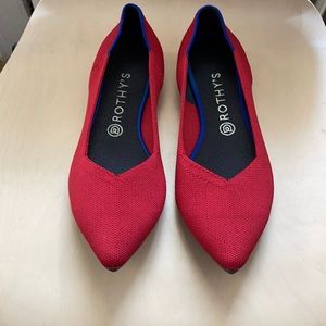 Rothy’s Pointed Toe Chili Red Shoes Size 11
